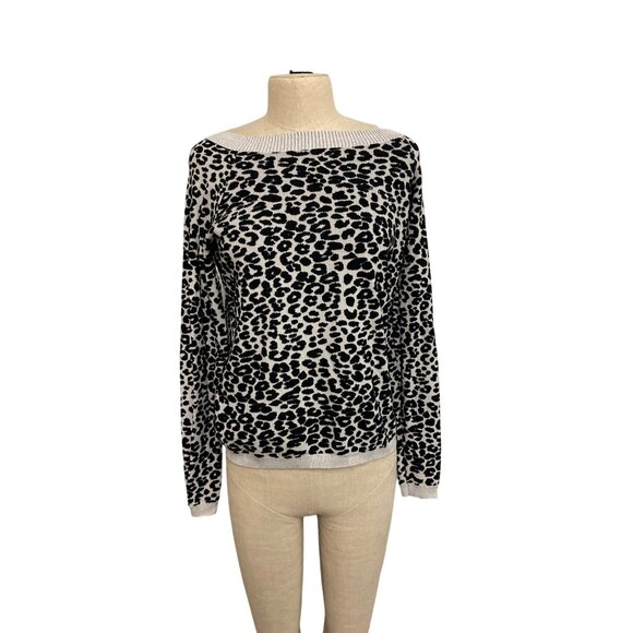 Express Womens Leopard Print Long Sleeve Sweater Size L - Picture 1 of 7